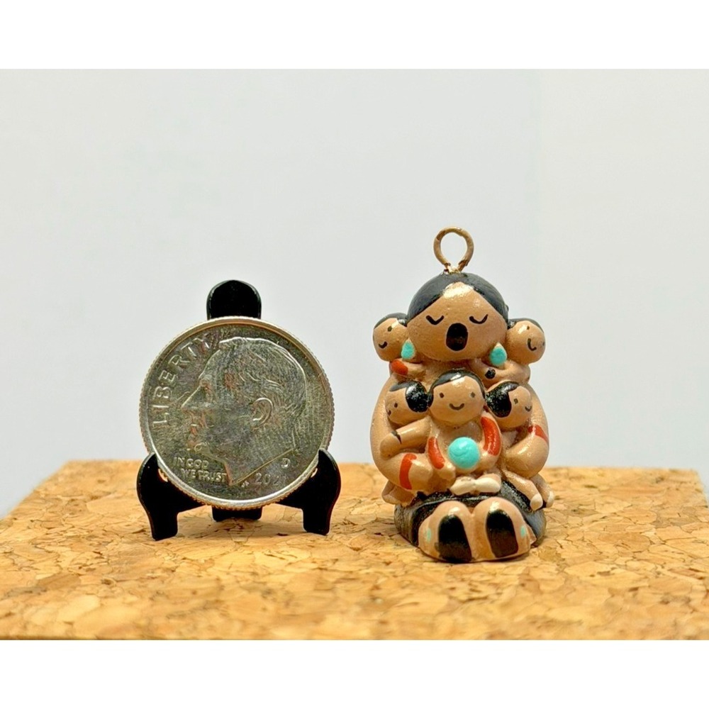 VTG Cleo Teissedre Native Navajo Storyteller Pendant‎ Rare Mini Signed Numbered